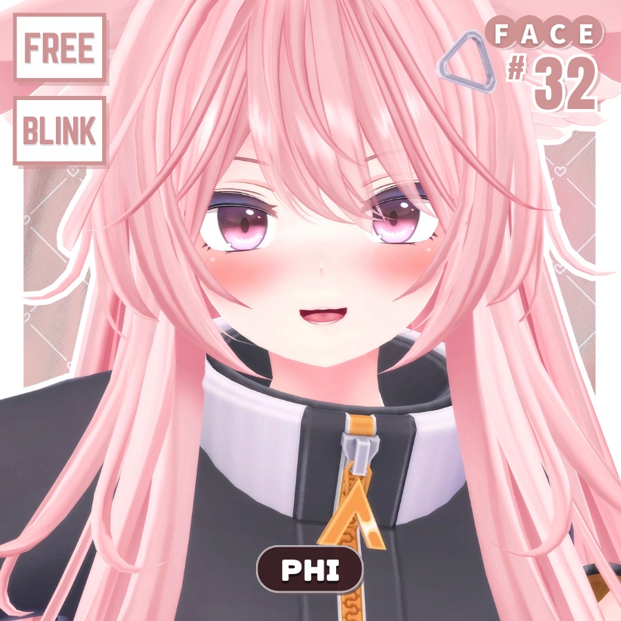 💗【FREE/無料】Phi32Type❥動くまばたきFaceAnimations ⌖ ݁˚