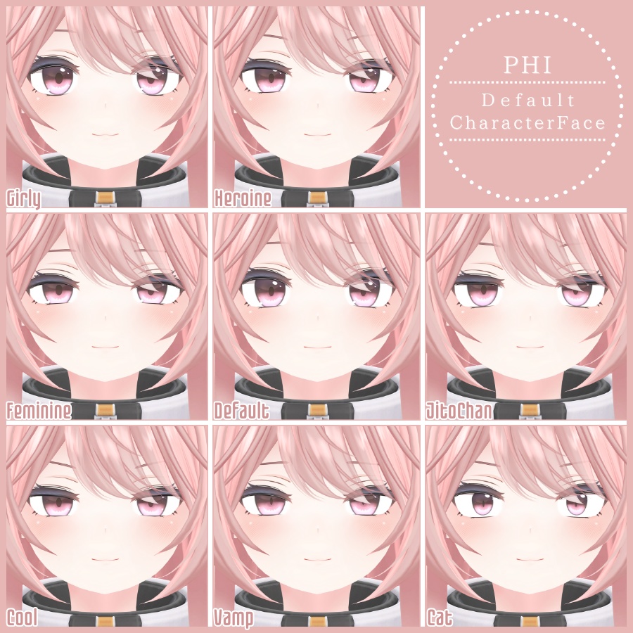 💗【FREE/無料】Phi32Type❥動くまばたきFaceAnimations ⌖ ݁˚