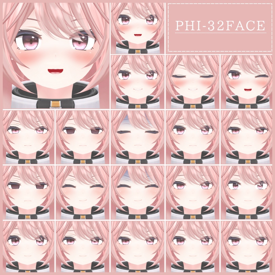 💗【FREE/無料】Phi32Type❥動くまばたきFaceAnimations ⌖ ݁˚