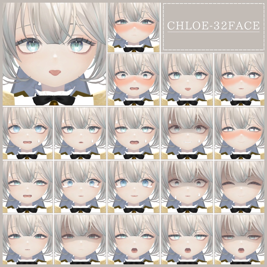 💗【FREE/無料】Chloe32Type❥動くまばたきFaceAnimations ⌖ ݁˚