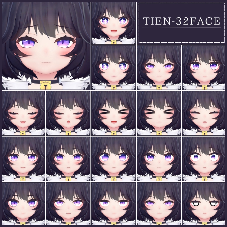 💗【FREE/無料】Tien32Type❥動くまばたきFaceAnimations ⌖ ݁˚
