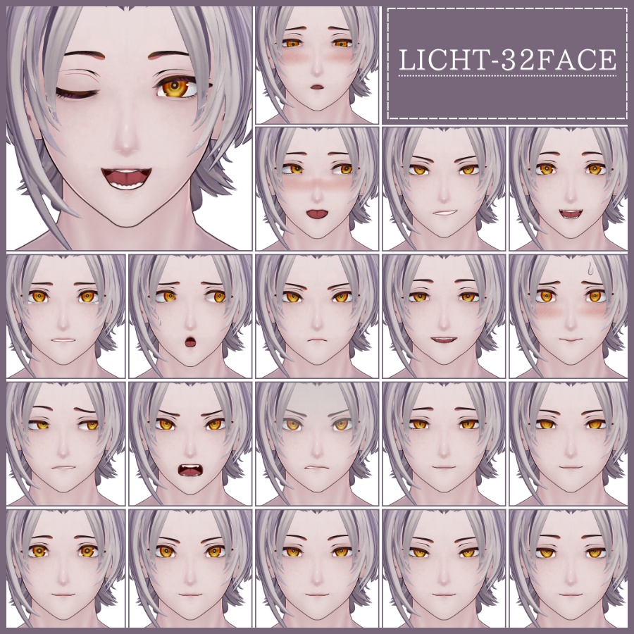 💗【FREE/無料】Licht32Type❥動くまばたきFaceAnimations ⌖ ݁˚