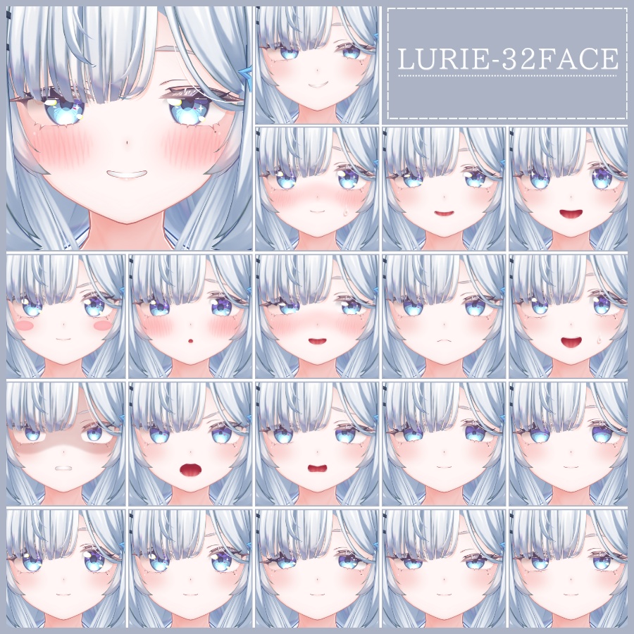 💗【FREE/無料】Lurie32Type❥動くまばたきFaceAnimations ⌖ ݁˚