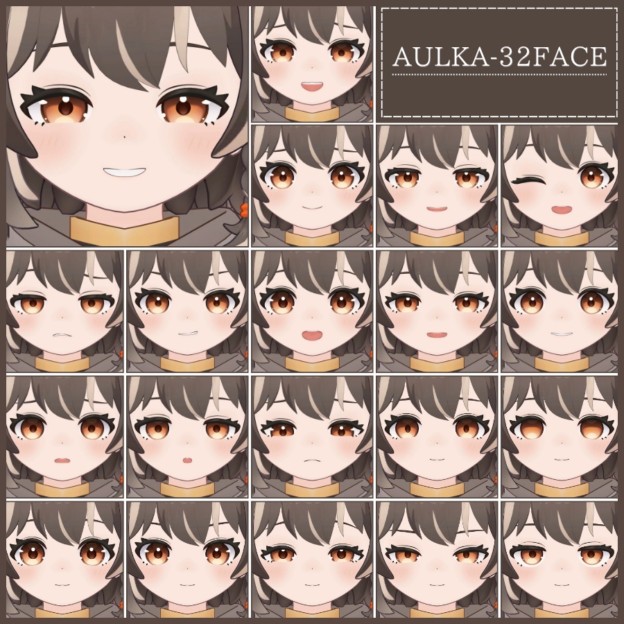 💗【FREE/無料】Aulka32Type❥動くまばたきFaceAnimations ⌖ ݁˚