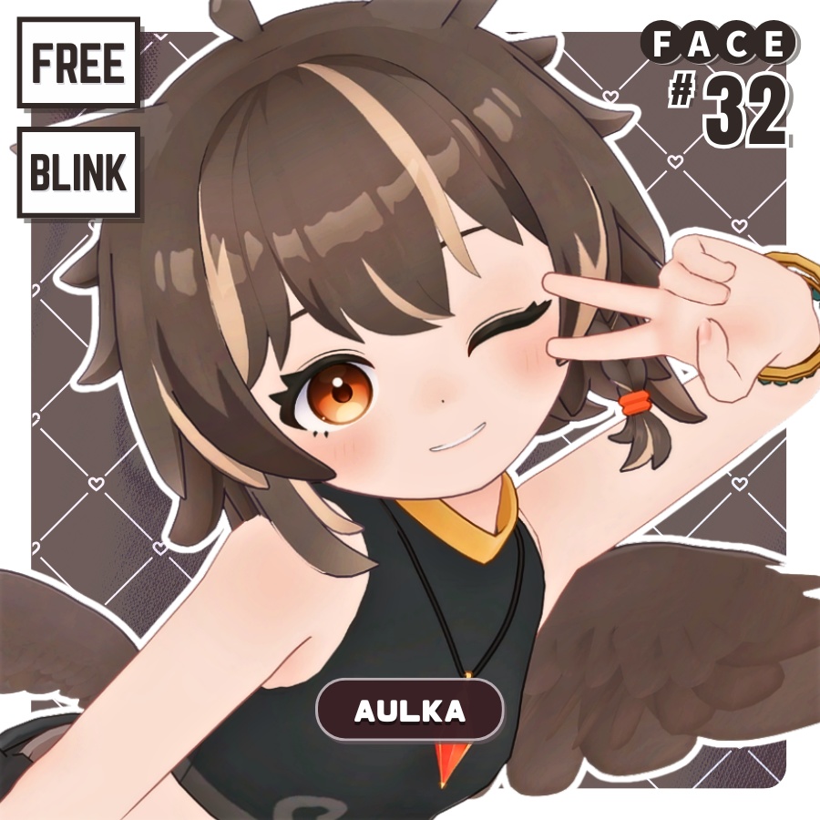 💗【FREE/無料】Aulka32Type❥動くまばたきFaceAnimations ⌖ ݁˚