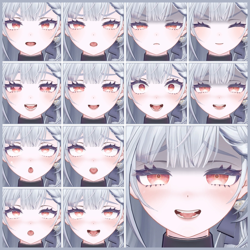 💗【FREE/無料】Telmy32Type❥動くまばたきFaceAnimations ⌖ ݁˚