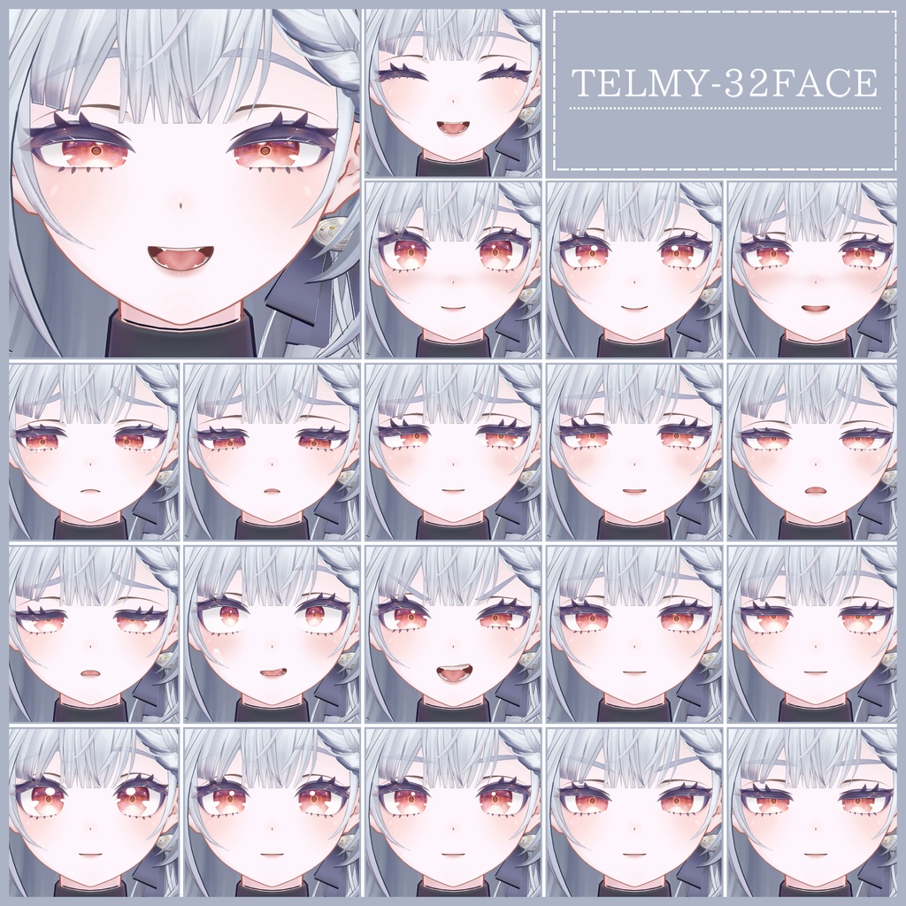 💗【FREE/無料】Telmy32Type❥動くまばたきFaceAnimations ⌖ ݁˚