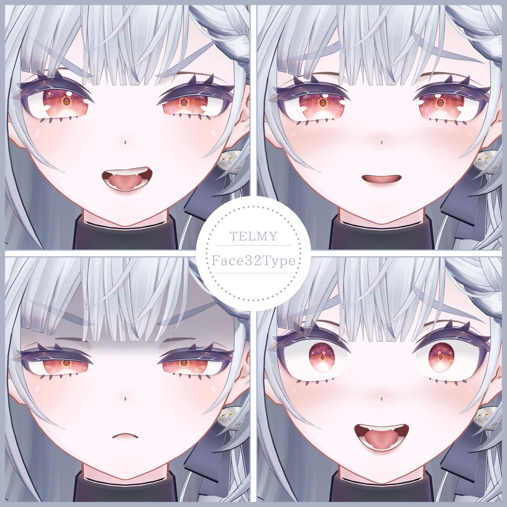 💗【FREE/無料】Telmy32Type❥動くまばたきFaceAnimations ⌖ ݁˚