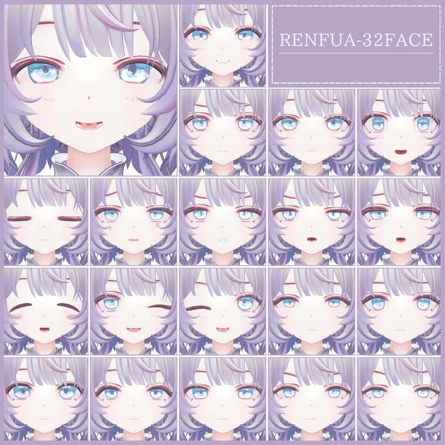💗【FREE/無料】Renfua32Type❥動くまばたきFaceAnimations ⌖ ݁˚
