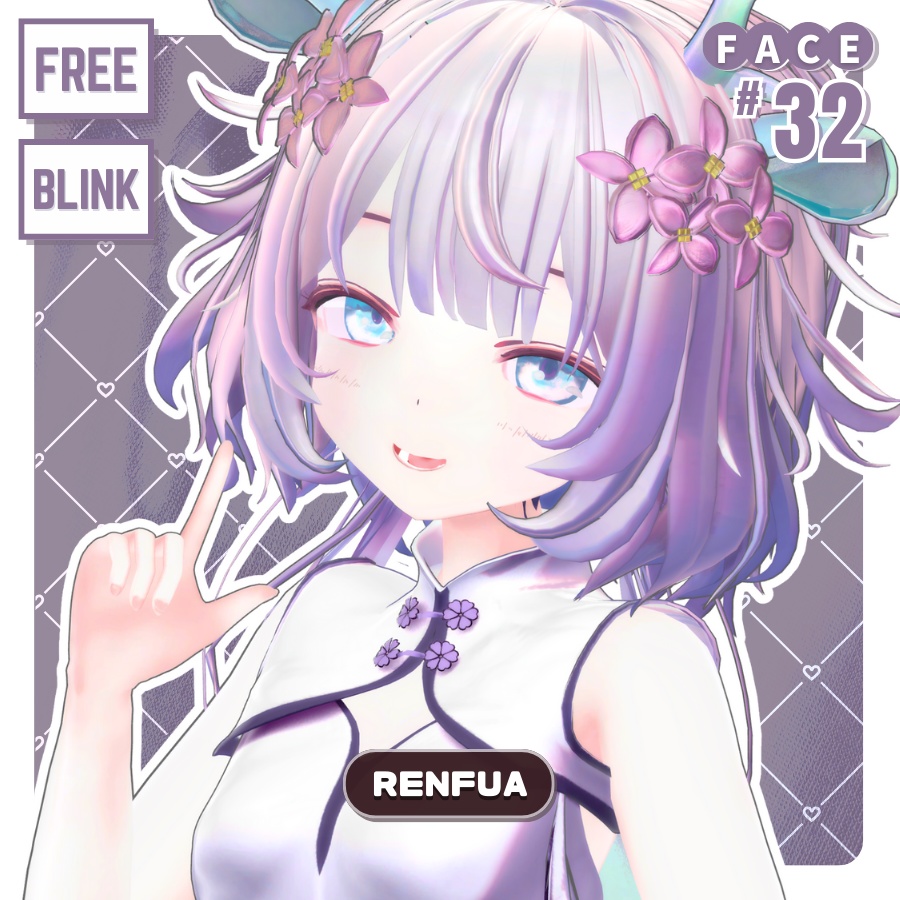 💗【FREE/無料】Renfua32Type❥動くまばたきFaceAnimations ⌖ ݁˚