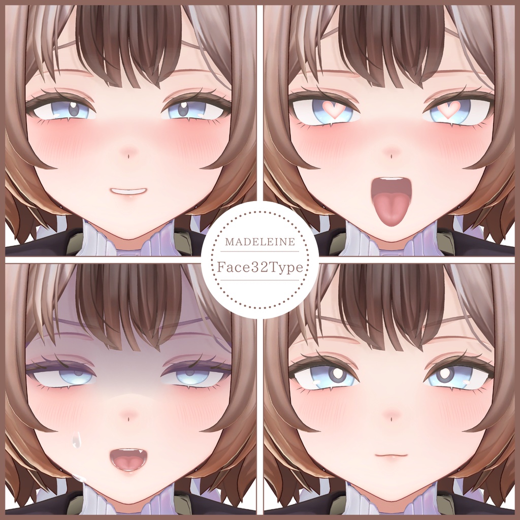 💗【FREE/無料】Madeleine32Type❥動くまばたきFaceAnimations ⌖ ݁˚