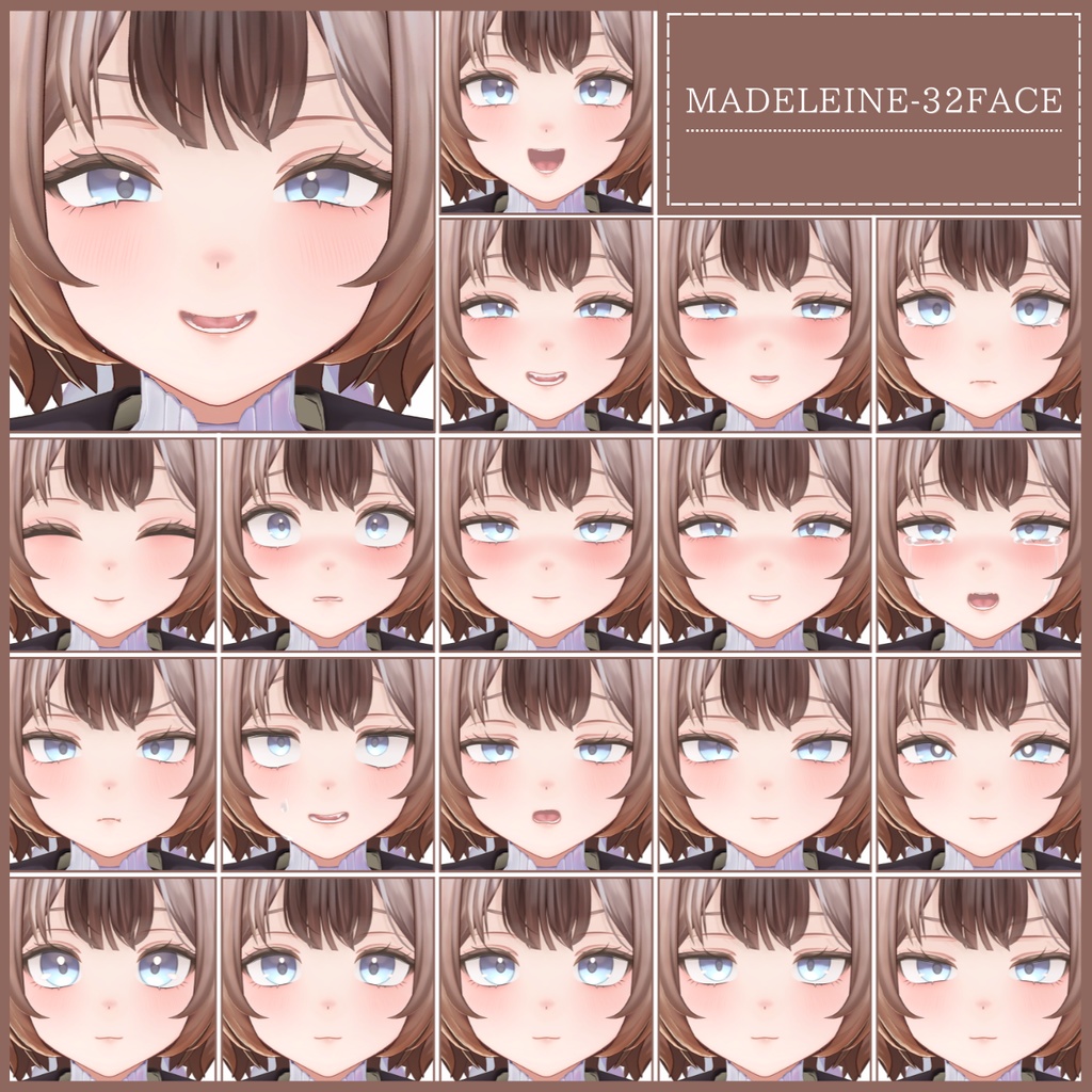 💗【FREE/無料】Madeleine32Type❥動くまばたきFaceAnimations ⌖ ݁˚