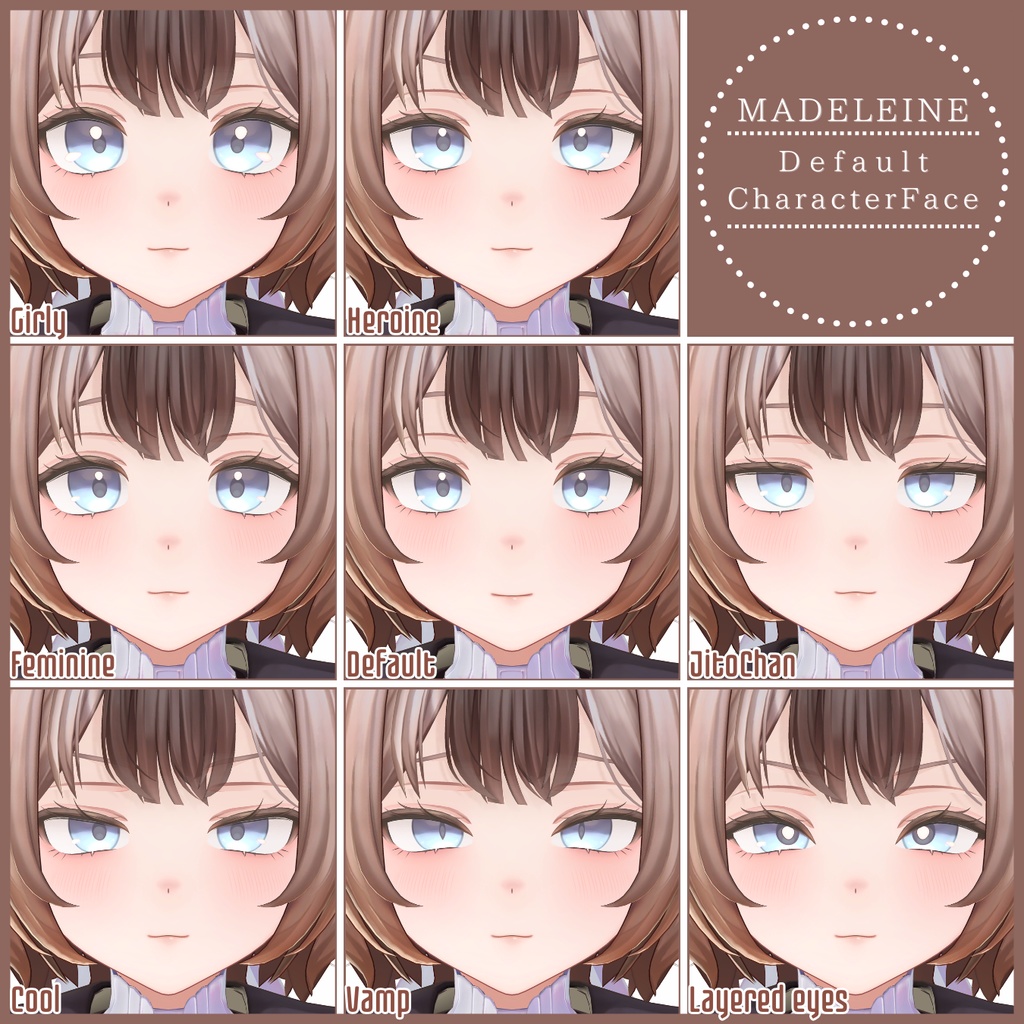 💗【FREE/無料】Madeleine32Type❥動くまばたきFaceAnimations ⌖ ݁˚