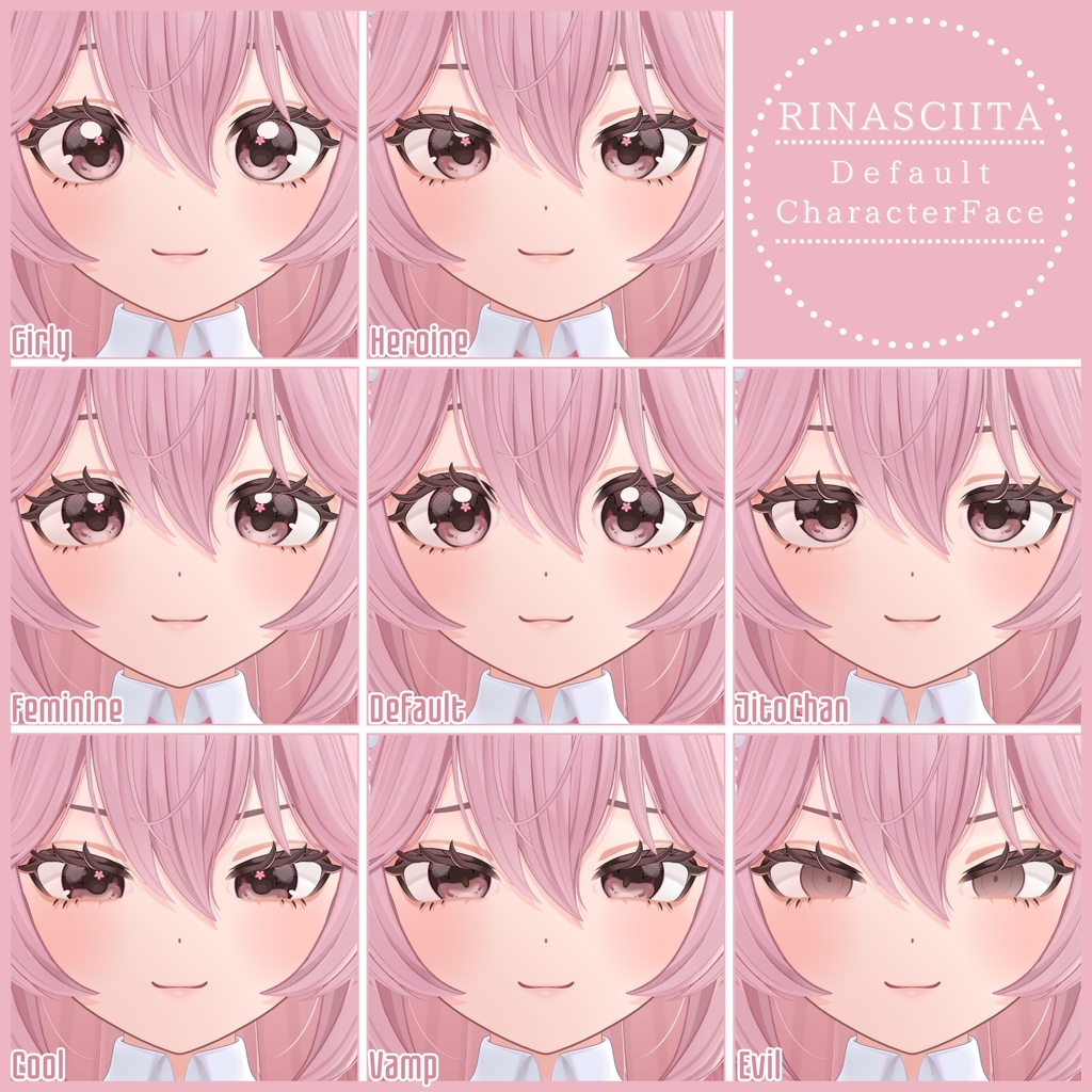 💗【FREE/無料】Rinasciita32Type❥動くまばたきFaceAnimations ⌖ ݁˚