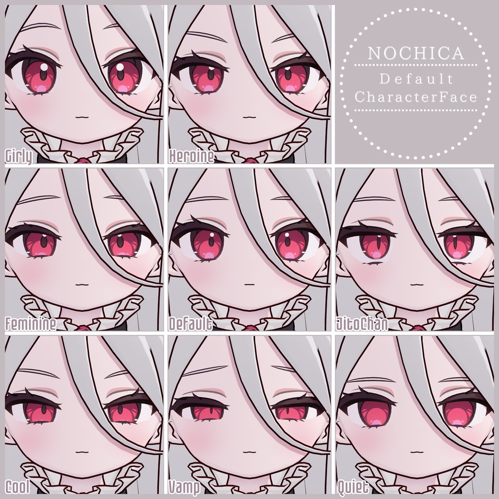 💗【FREE/無料】Nochica32Type❥動くまばたきFaceAnimations ⌖ ݁˚