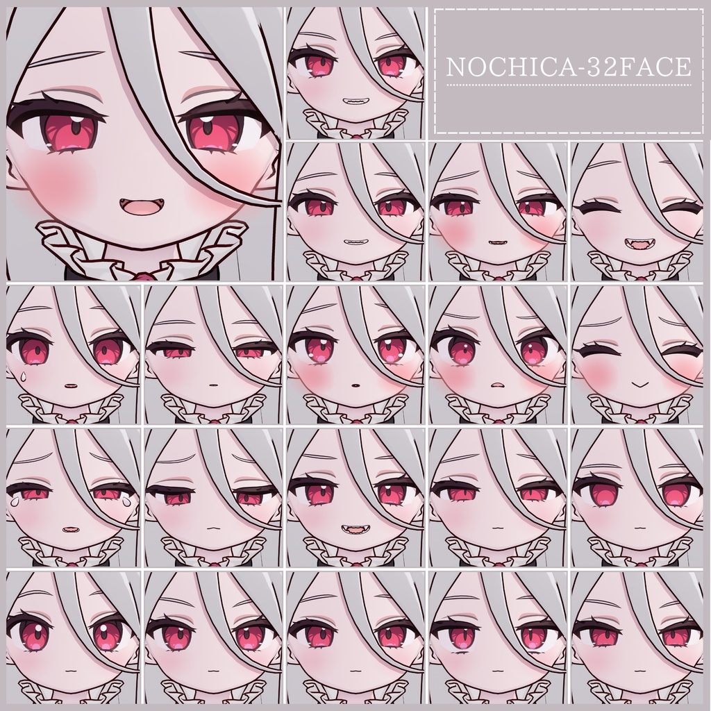 💗【FREE/無料】Nochica32Type❥動くまばたきFaceAnimations ⌖ ݁˚