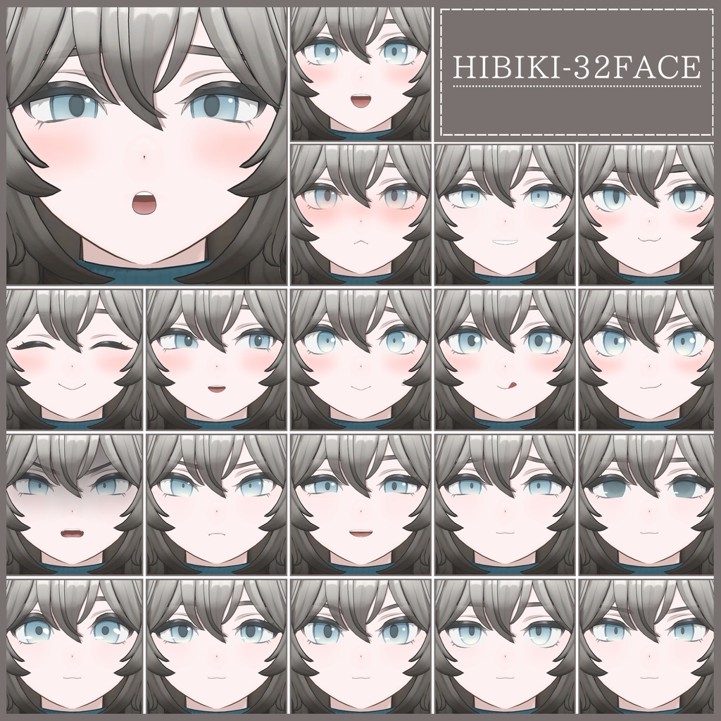 💗【FREE/無料】Hibiki32Type❥動くまばたきFaceAnimations ⌖ ݁˚