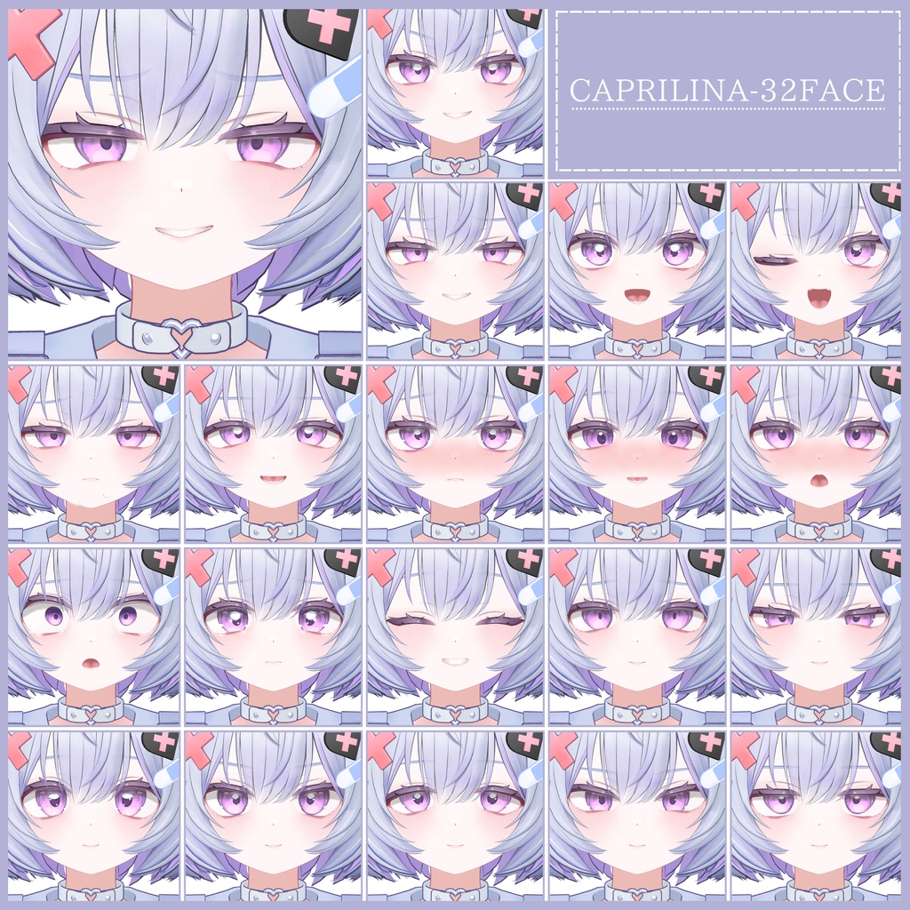 💗【FREE/無料】Caprilina32Type❥動くまばたきFaceAnimations ⌖ ݁˚