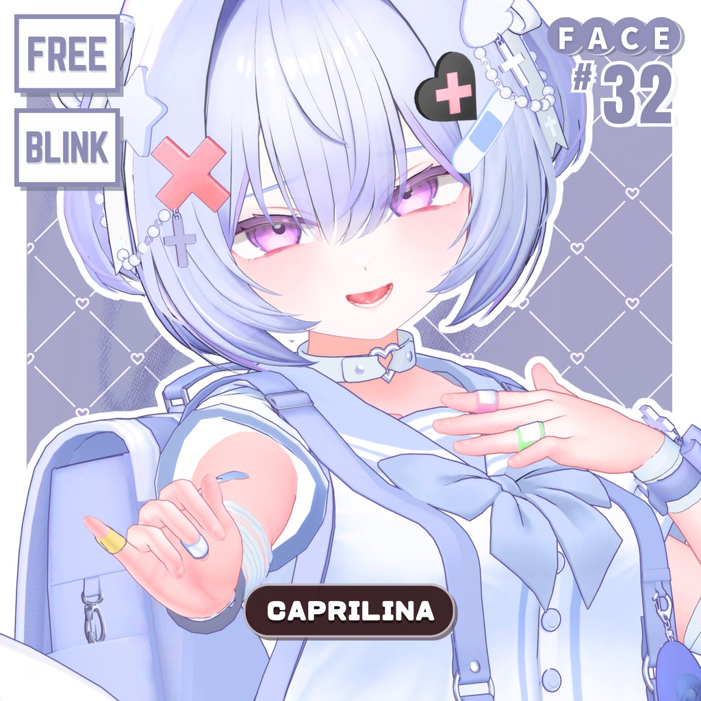 💗【FREE/無料】Caprilina32Type❥動くまばたきFaceAnimations ⌖ ݁˚