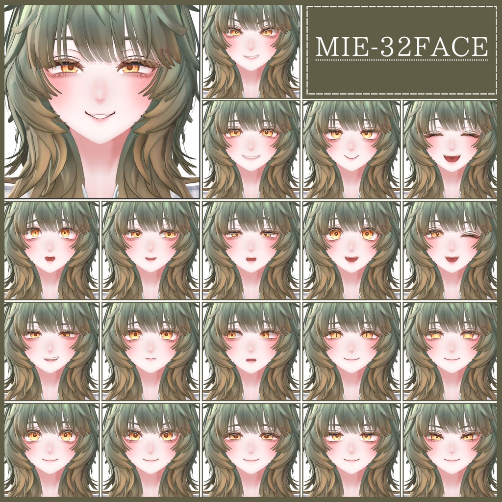 💗【FREE/無料】Mie32Type❥動くまばたきFaceAnimations ⌖ ݁˚