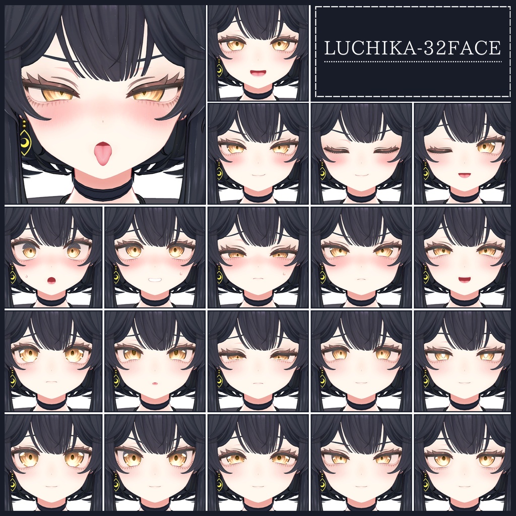 💗【FREE/無料】Luchika32Type❥動くまばたきFaceAnimations ⌖ ݁˚