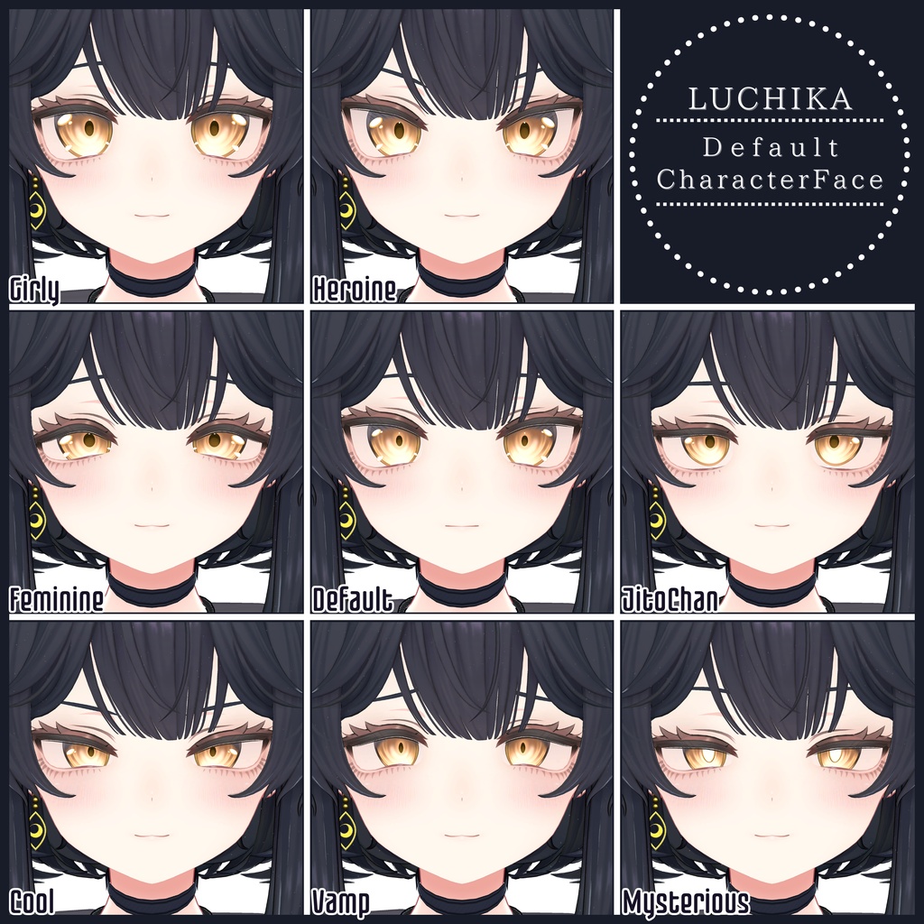 💗【FREE/無料】Luchika32Type❥動くまばたきFaceAnimations ⌖ ݁˚