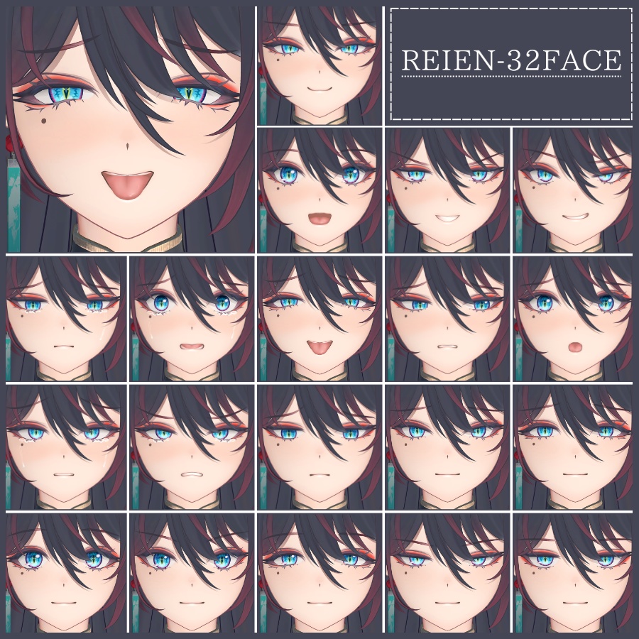 💗【FREE/無料】Reien32Type❥動くまばたきFaceAnimations ⌖ ݁˚