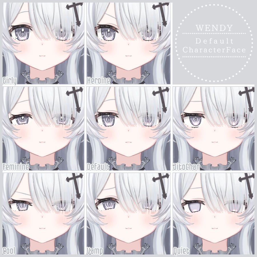 💗【FREE/無料】Wendy32Type❥動くまばたきFaceAnimations ⌖ ݁˚