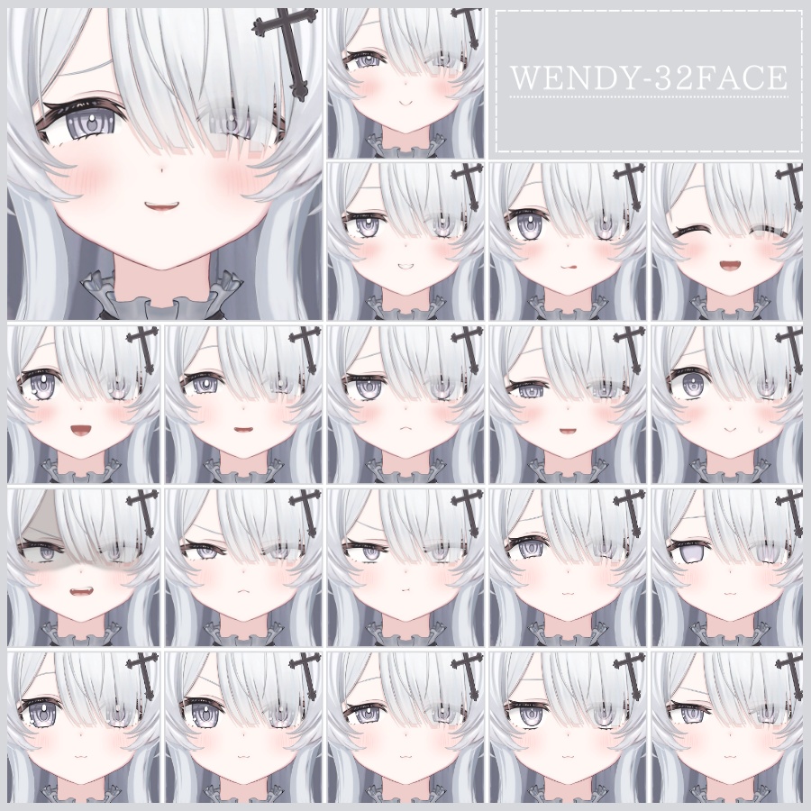 💗【FREE/無料】Wendy32Type❥動くまばたきFaceAnimations ⌖ ݁˚