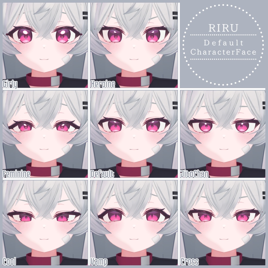 💗【FREE/無料】Riru32Type❥動くまばたきFaceAnimations ⌖ ݁˚