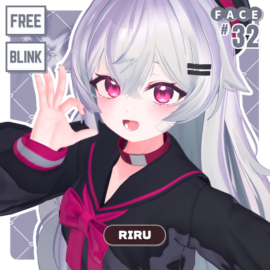 💗【FREE/無料】Riru32Type❥動くまばたきFaceAnimations ⌖ ݁˚