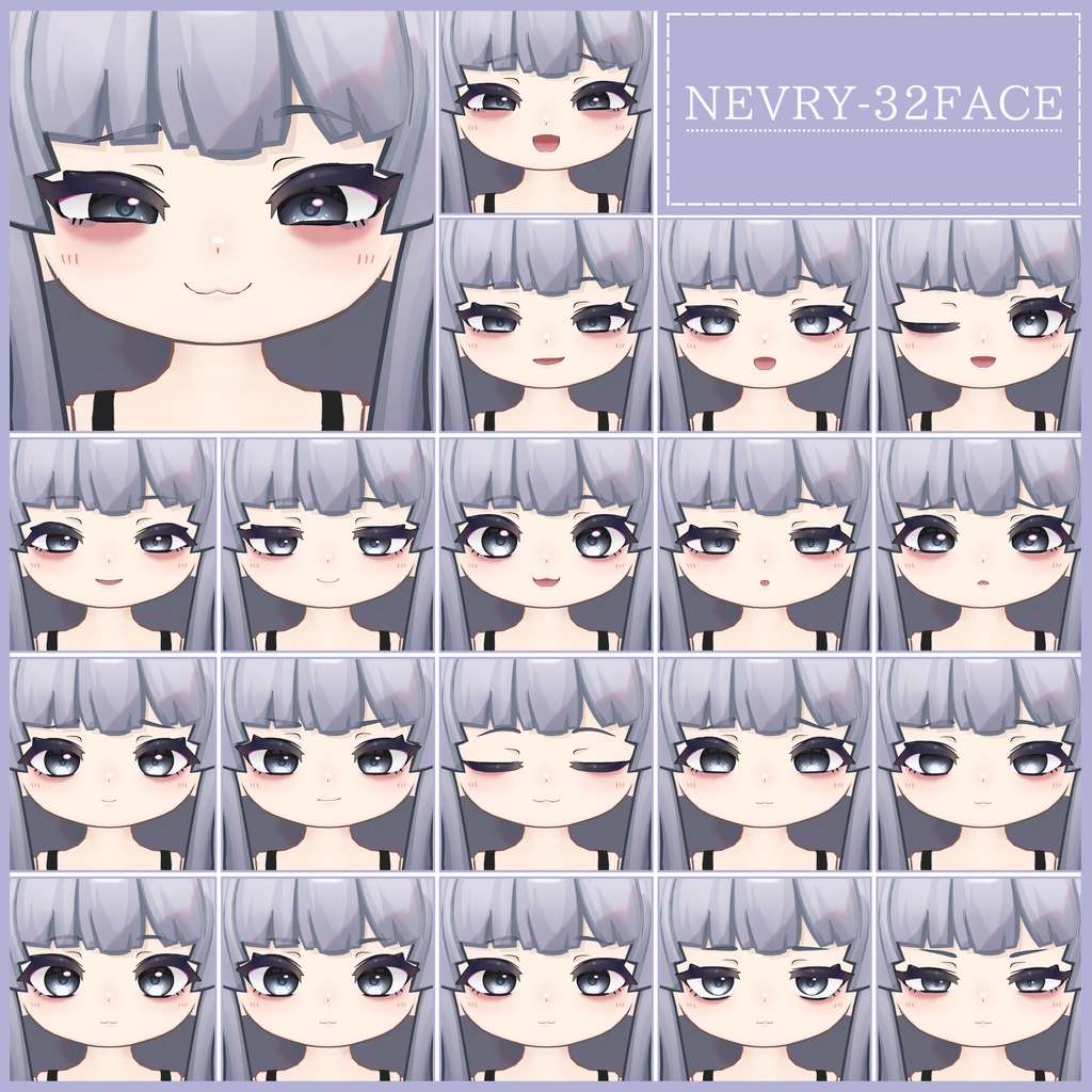 💗【FREE/無料】Nevry32Type❥動くまばたきFaceAnimations ⌖ ݁˚