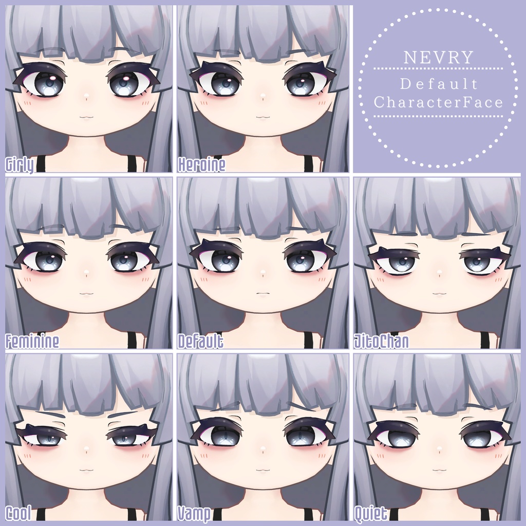 💗【FREE/無料】Nevry32Type❥動くまばたきFaceAnimations ⌖ ݁˚