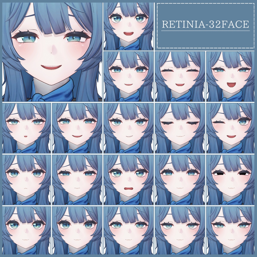 💗【FREE/無料】Retinia32Type❥動くまばたきFaceAnimations ⌖ ݁˚