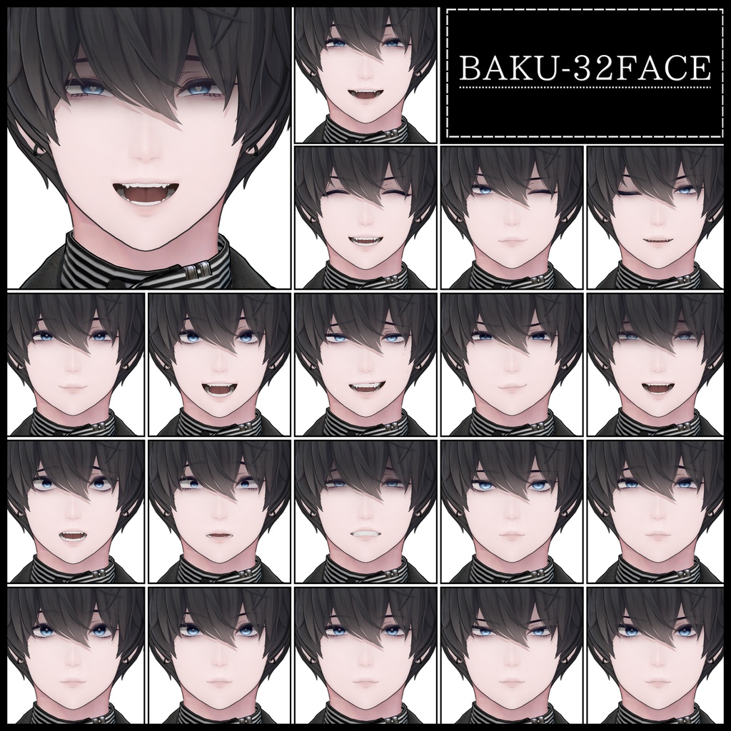 💗【FREE/無料】Baku32Type❥動くまばたきFaceAnimations ⌖ ݁˚