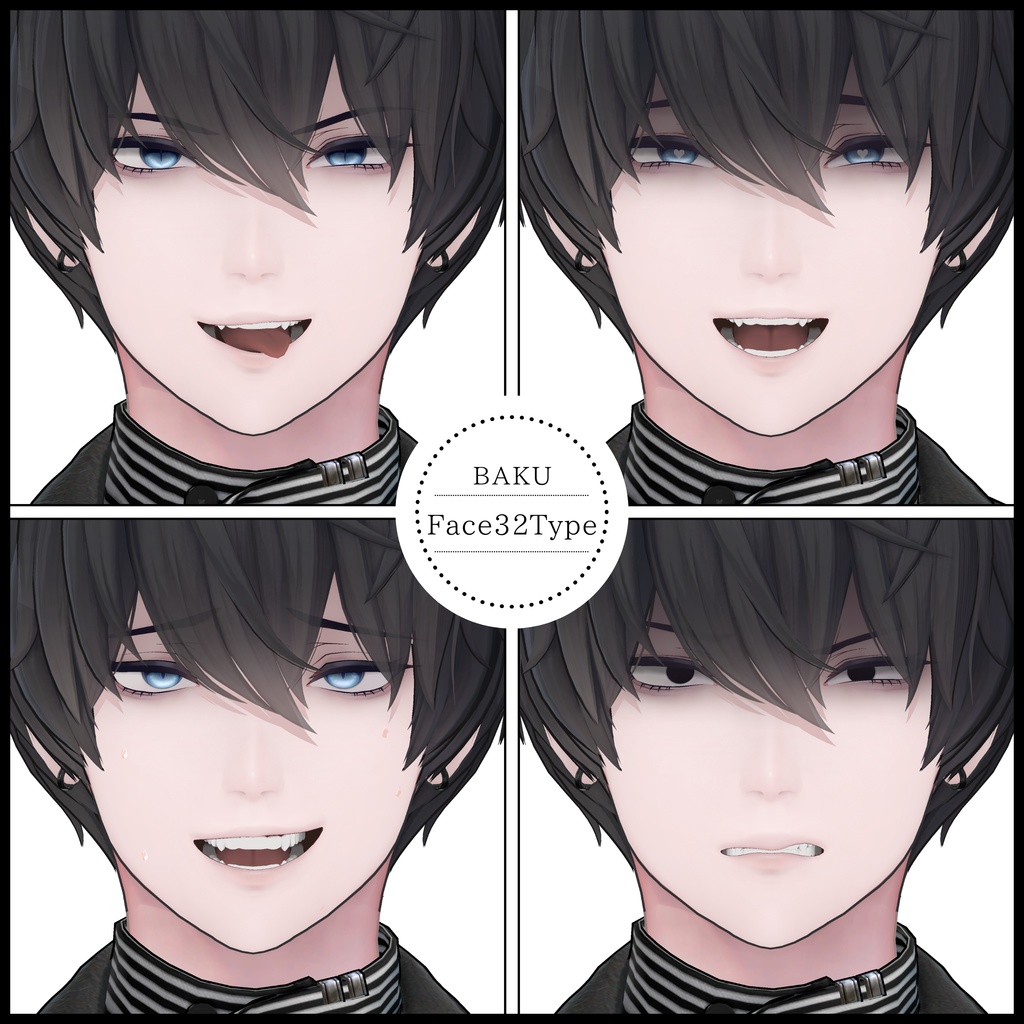 💗【FREE/無料】Baku32Type❥動くまばたきFaceAnimations ⌖ ݁˚