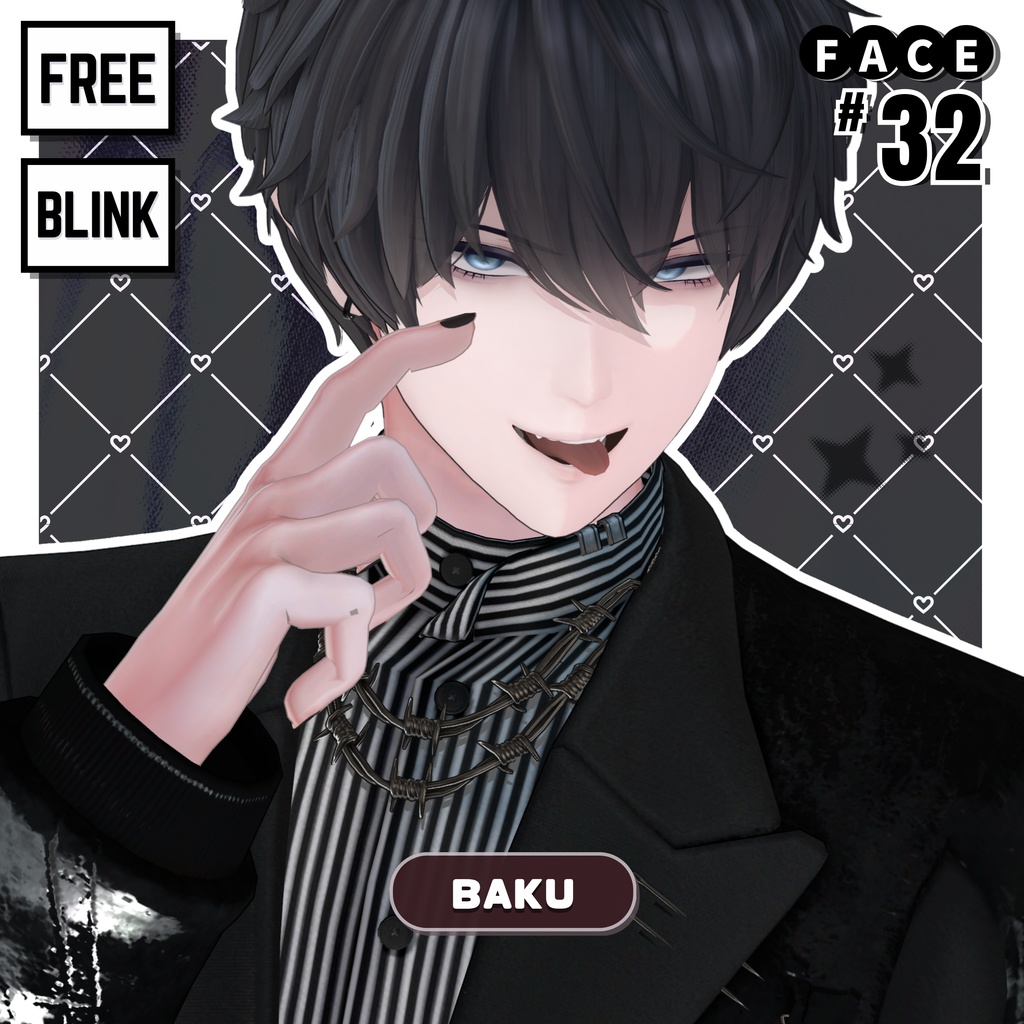💗【FREE/無料】Baku32Type❥動くまばたきFaceAnimations ⌖ ݁˚