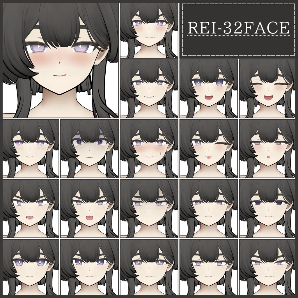 💗【FREE/無料】Rei32Type❥動くまばたきFaceAnimations ⌖ ݁˚