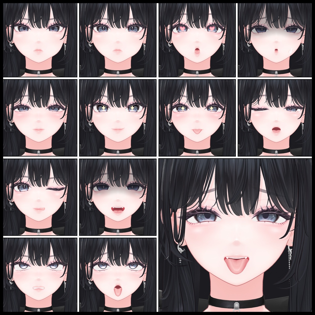 💗【FREE/無料】Misaki32Type❥動くまばたきFaceAnimations ⌖ ݁˚
