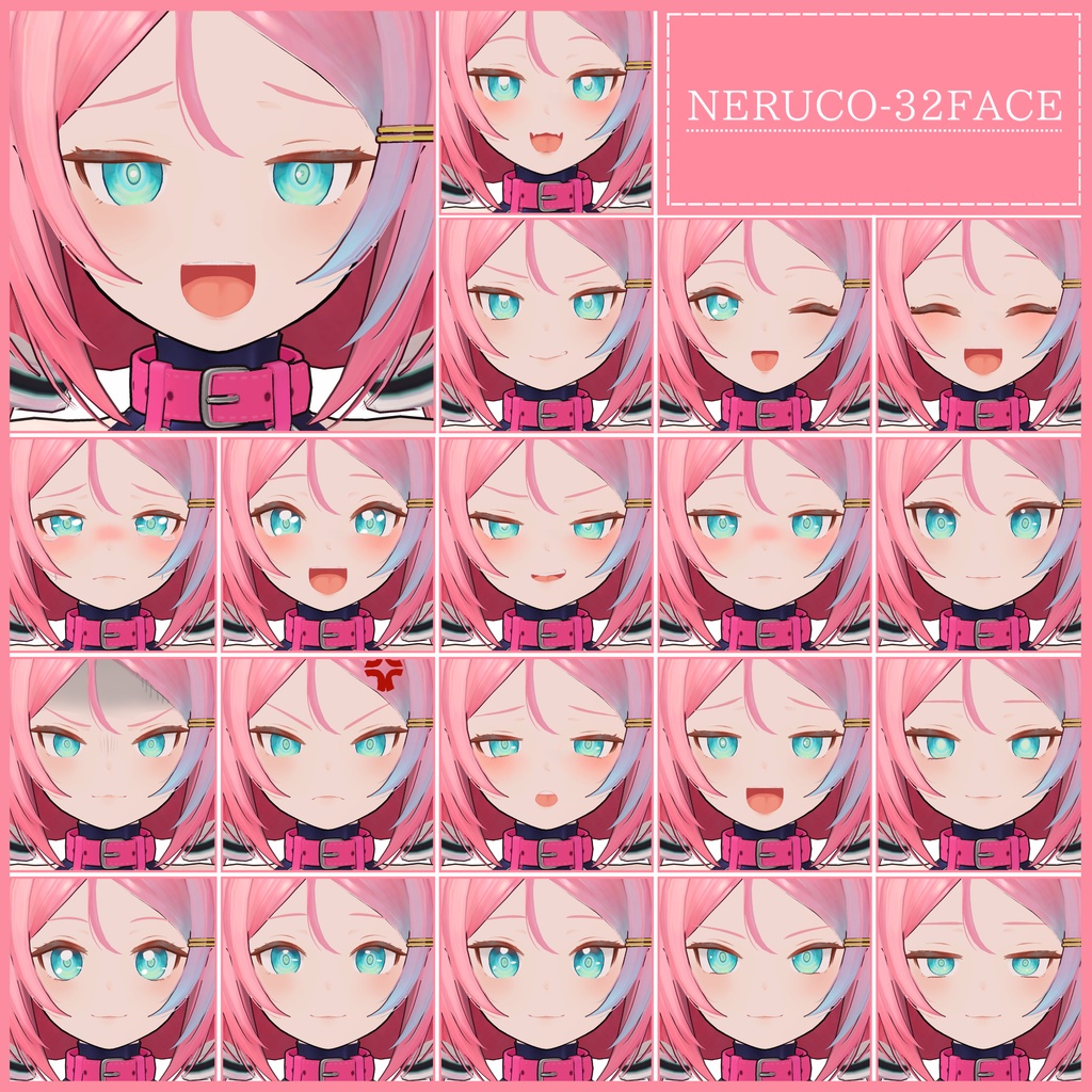 💗【FREE/無料】Neruko32Type❥動くまばたきFaceAnimations ⌖ ݁˚