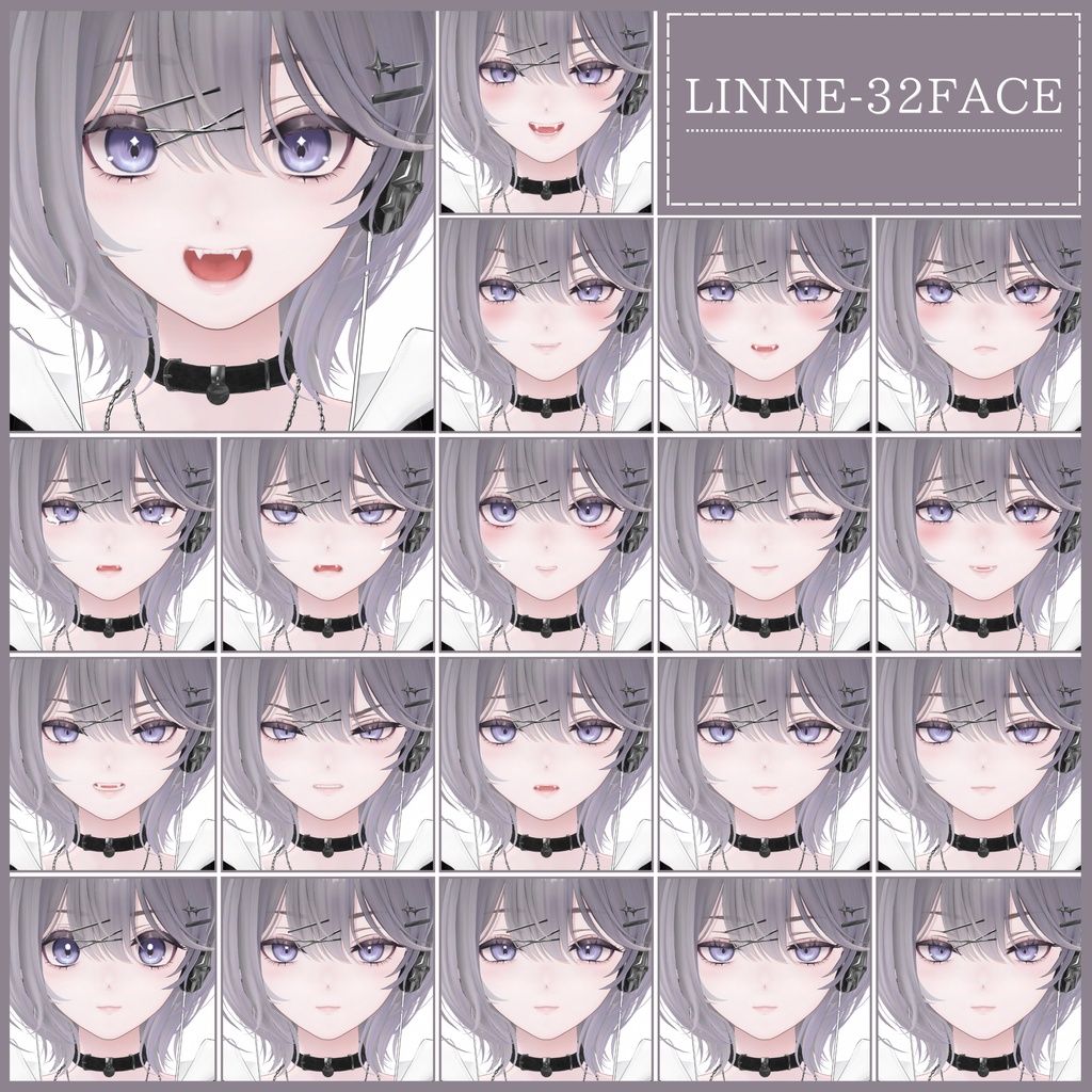 💗【FREE/無料】Linne32Type❥動くまばたきFaceAnimations ⌖ ݁˚