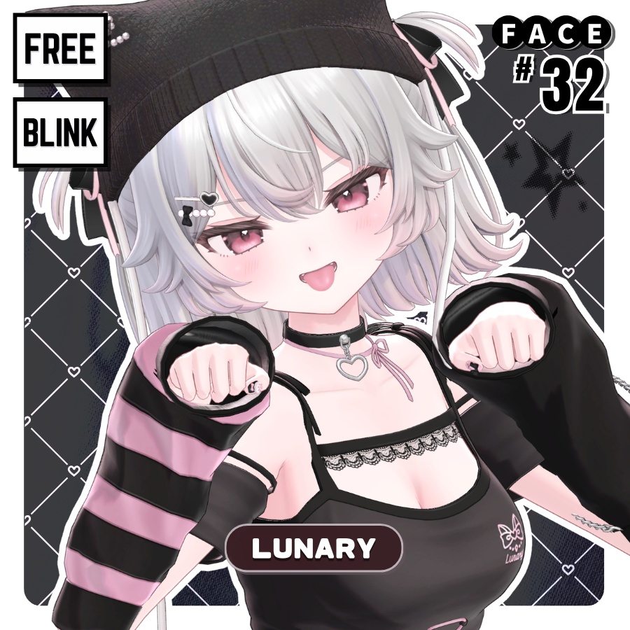 💗【FREE/無料】Lunary32Type❥動くまばたきFaceAnimations ⌖ ݁˚