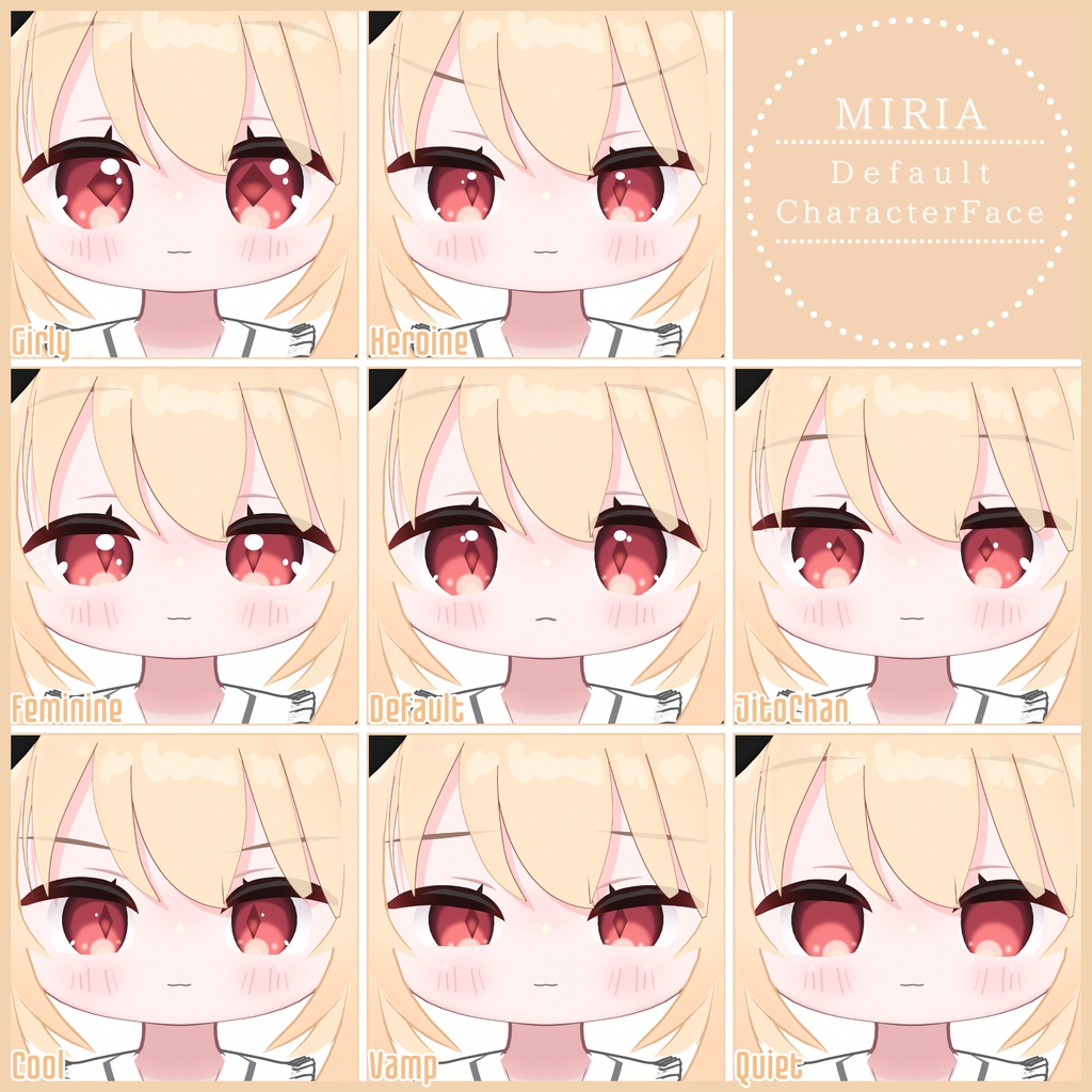 💗【FREE/無料】Miria32Type❥動くまばたきFaceAnimations ⌖ ݁˚