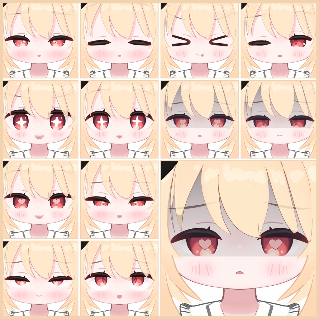 💗【FREE/無料】Miria32Type❥動くまばたきFaceAnimations ⌖ ݁˚
