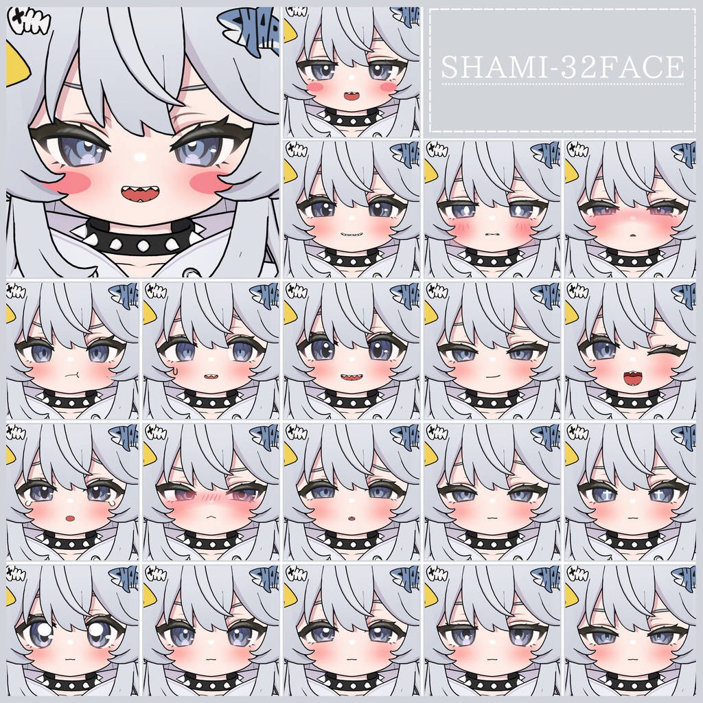 💗【FREE/無料】Shami32Type❥動くまばたきFaceAnimations ⌖ ݁˚