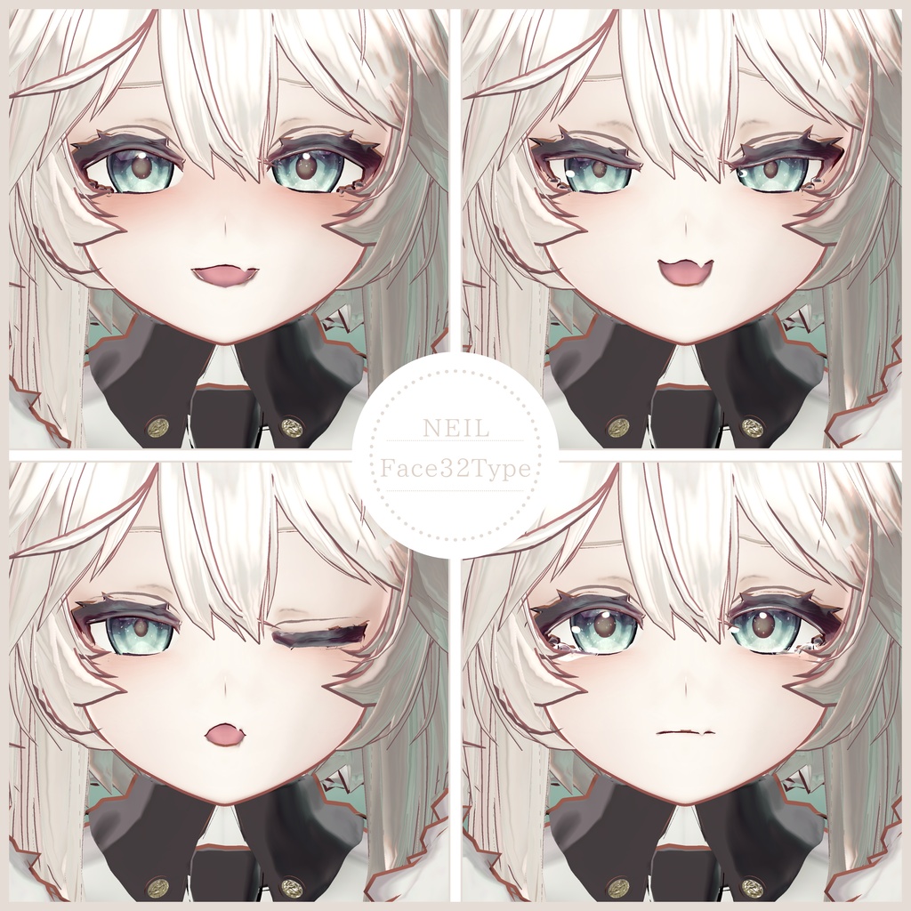 💗【FREE/無料】Neil32Type❥動くまばたきFaceAnimations ⌖ ݁˚