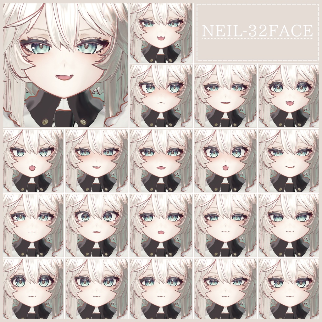 💗【FREE/無料】Neil32Type❥動くまばたきFaceAnimations ⌖ ݁˚