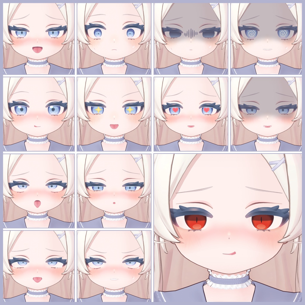 💗【FREE/無料】Powari32Type❥動くまばたきFaceAnimations ⌖ ݁˚