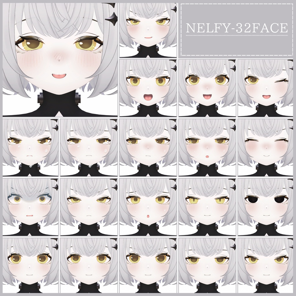 💗【FREE/無料】Nelfy32Type❥動くまばたきFaceAnimations ⌖ ݁˚
