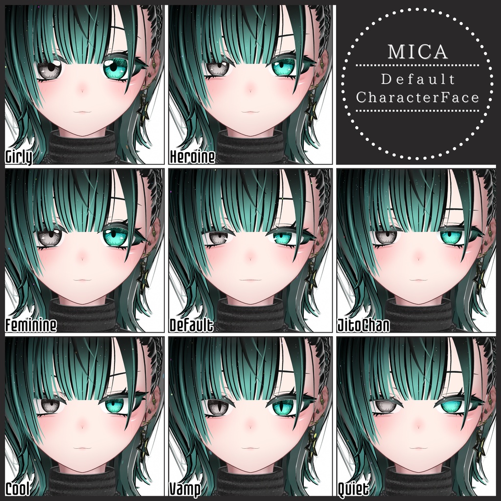 💗【FREE/無料】Mica32Type❥動くまばたきFaceAnimations ⌖ ݁˚